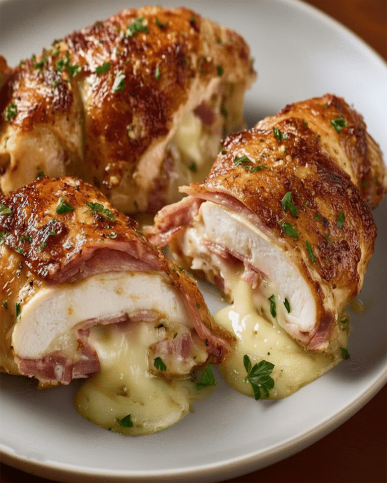 Cordon Bleu Maison, Cœur Coulant de Mozzarella Blancs de Poulet au Jambon et au Fromage Extra-Fondant