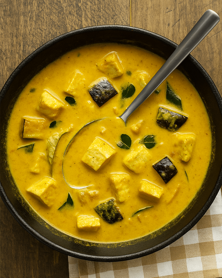 Curry de Dinde aux Aubergines: Avec lait de Coco et Gingembre