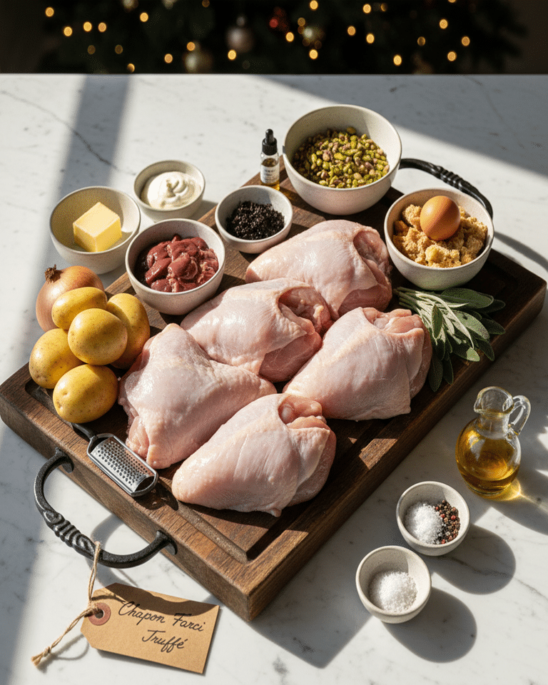 Les suprêmes de chapons farcis, dorés côté peau dans une poêle, en pleine cuisson.