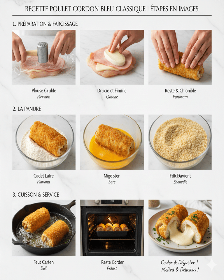 Blancs de Poulet au Jambon et au Fromage Extra-Fondant