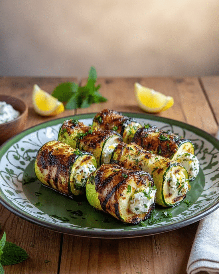 Crème de ricotta mélangée avec du zeste de citron, du persil ciselé et de l'ail haché. Bouchées de Courgettes Grillées à la Ricotta Citronnée