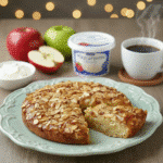 Lamelles de pommes très fines incorporées à la pâte liquide de la Grimolle.