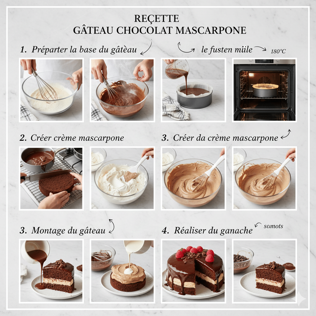 Ganache au chocolat, lisse et brillante, coulante, juste avant d'être versée sur le gâteau.