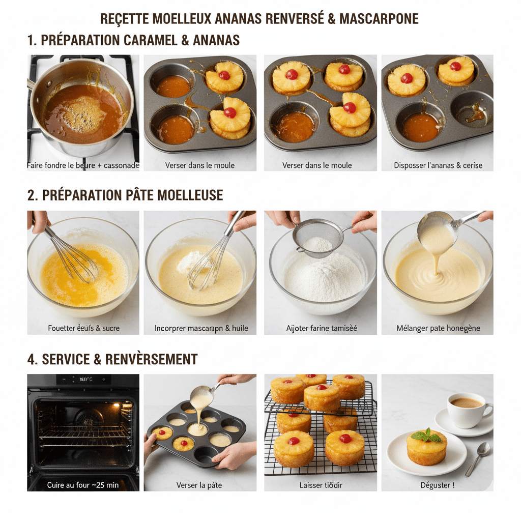 Étape cruciale : moule à muffins renversé sur une grille après la cuisson.