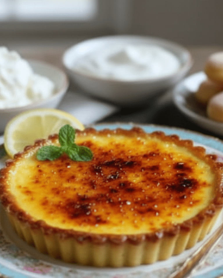 Fond de tarte piqué avec des plombs de cuisson (ou haricots secs) sur papier sulfurisé pour la cuisson à blanc. Tarte Façon Crème Brûlée
