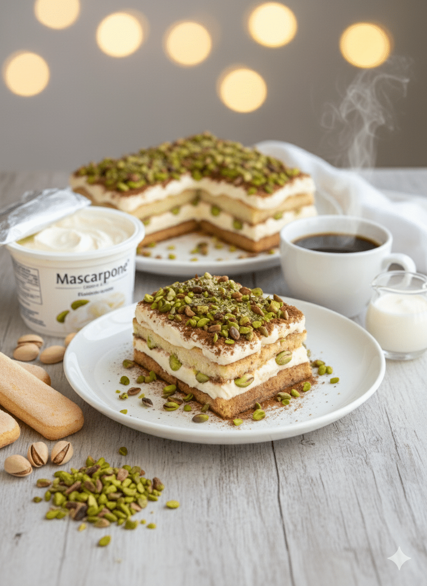 Tiramisu à la Pistache 13 Gros plan sur les blancs d'œufs montés en neige, formant des pics très fermes sur le fouet.