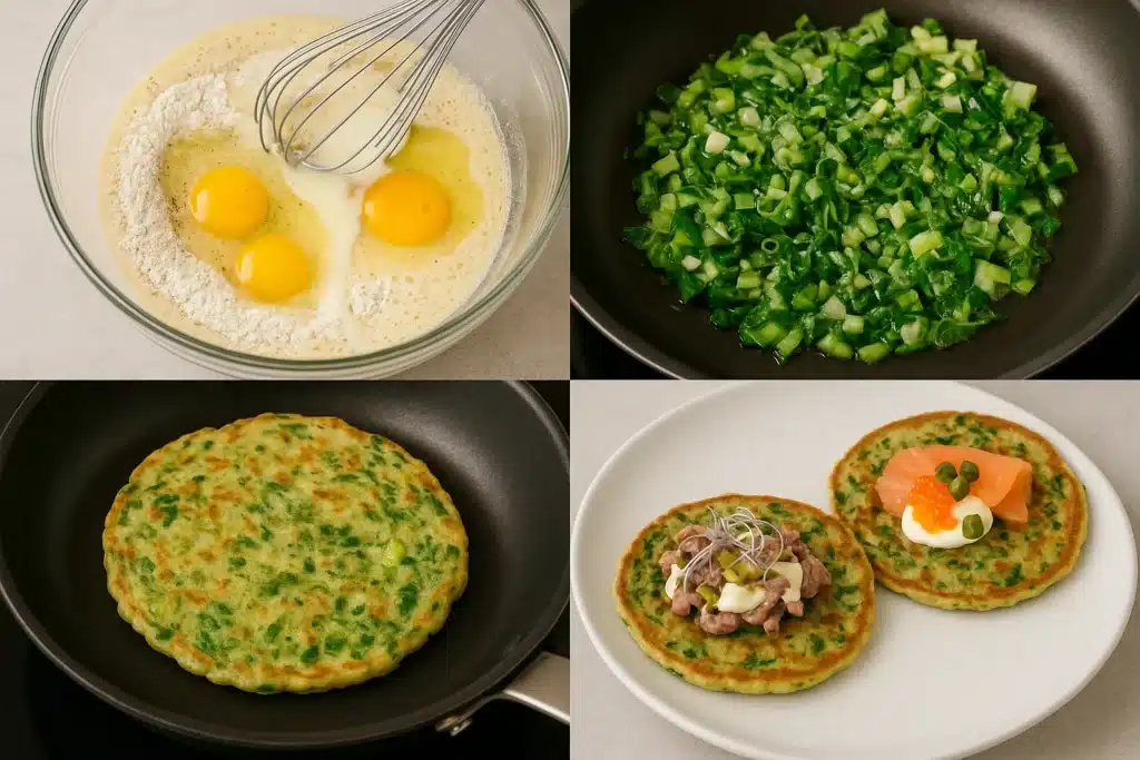 Pancakes de Pak Choï